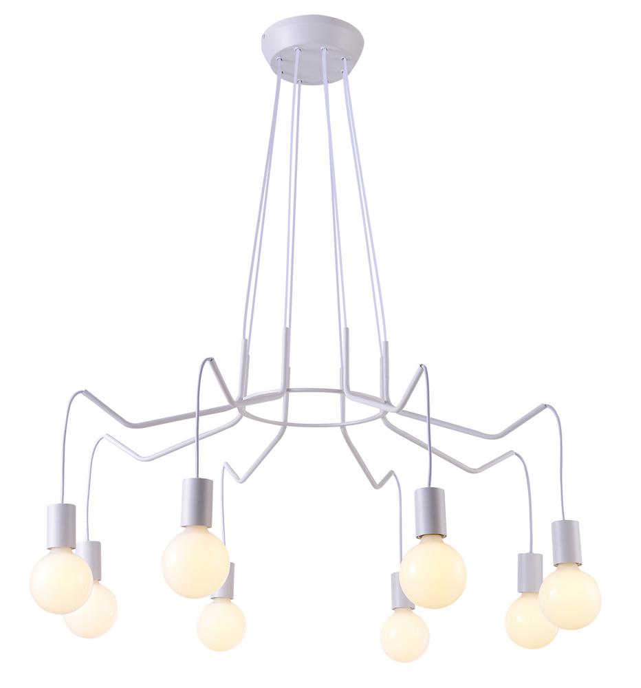 Suspension 8 Lampes Métal Mat Blanc · Basso