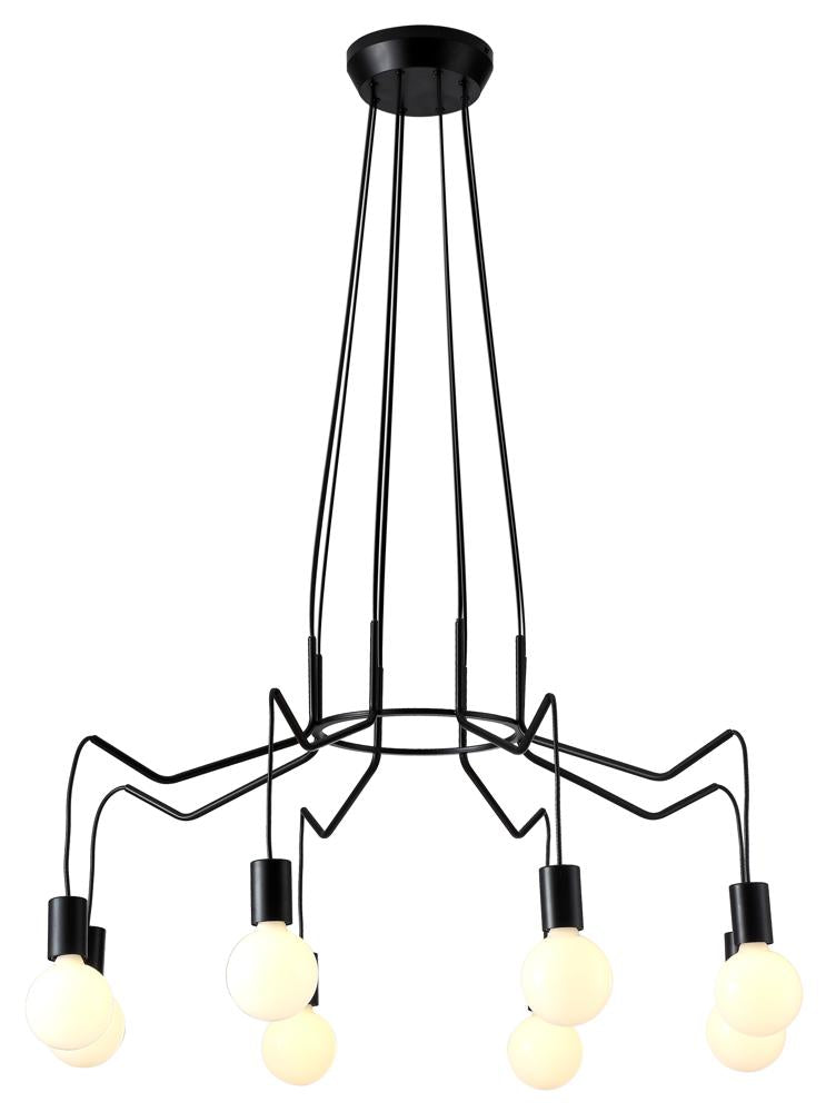Suspension 8 Lampes Métal Noir Mat · Basso