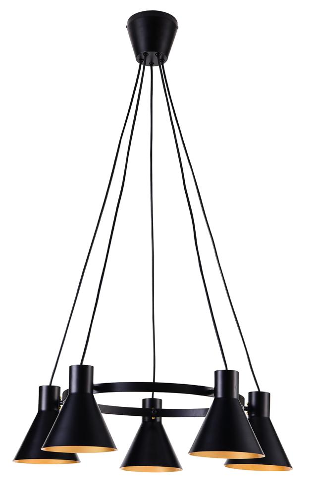 Suspension 5 Lampes Métal Noir · More