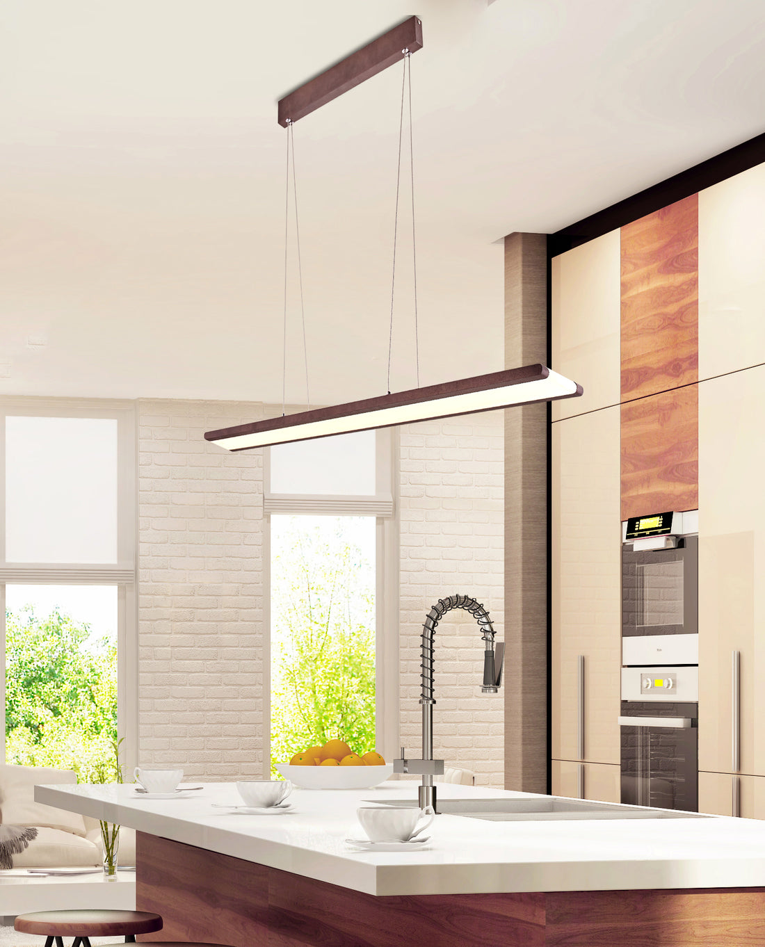 Suspension LED Acier Composite Marron · Coconut · photo 2