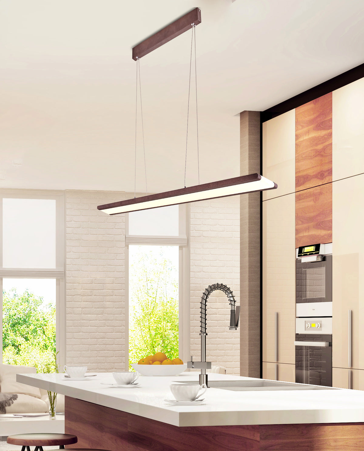Suspension LED Acier Composite Marron · Coconut · photo 2