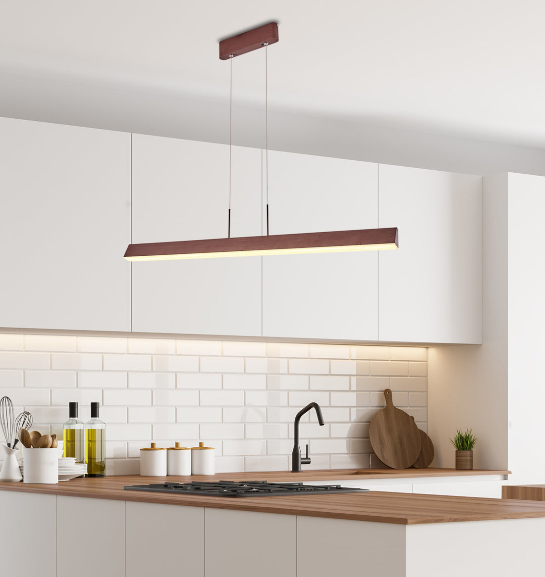 Suspension LED Acier Composite Marron · Coconut · photo 2