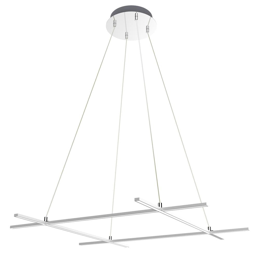 Suspension LED Acier Composite Argenté · Andros