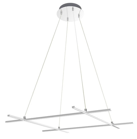 Suspension LED Acier Composite Argenté · Andros