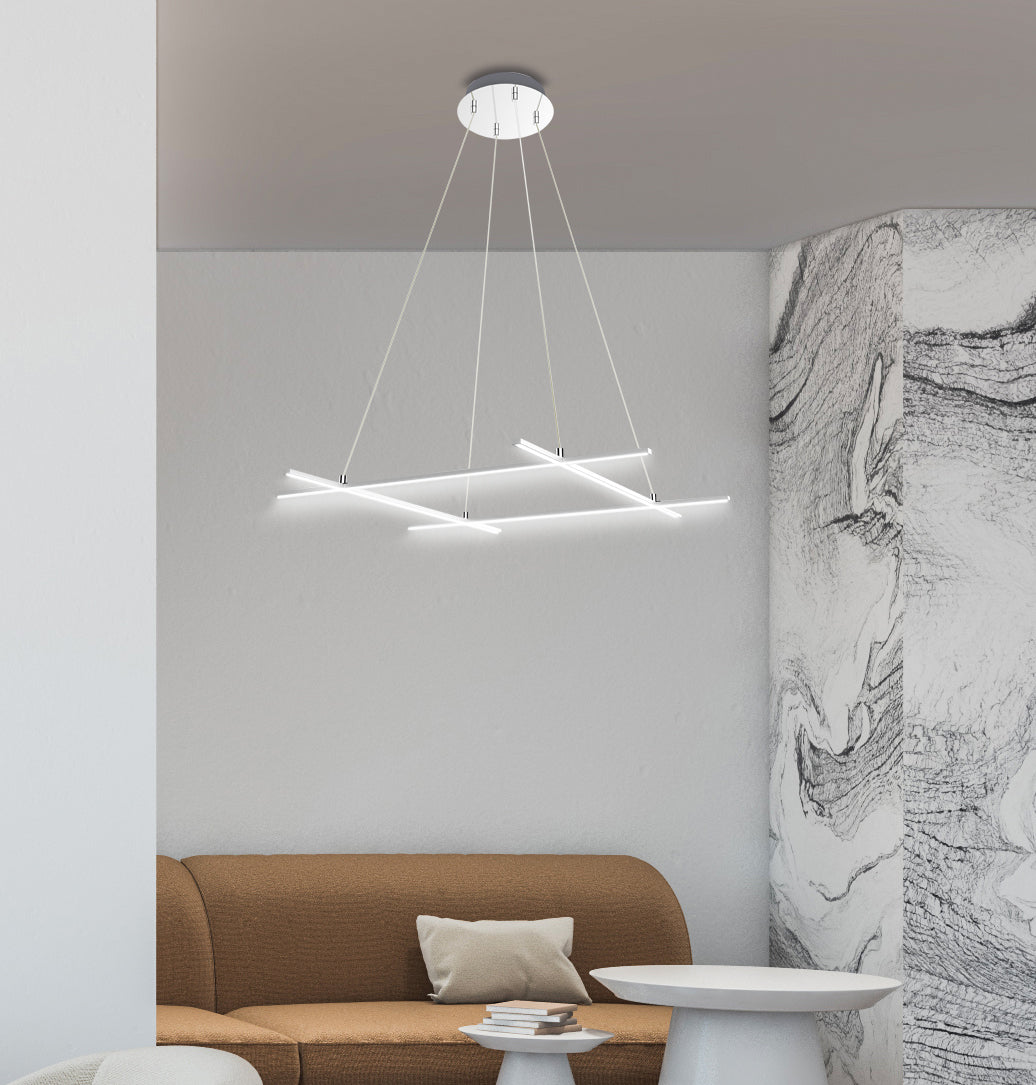 Suspension LED Acier Composite Argenté · Andros · photo 2