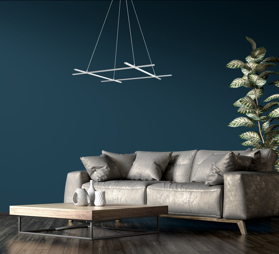 Suspension LED Acier Composite Argenté · Andros · photo 3