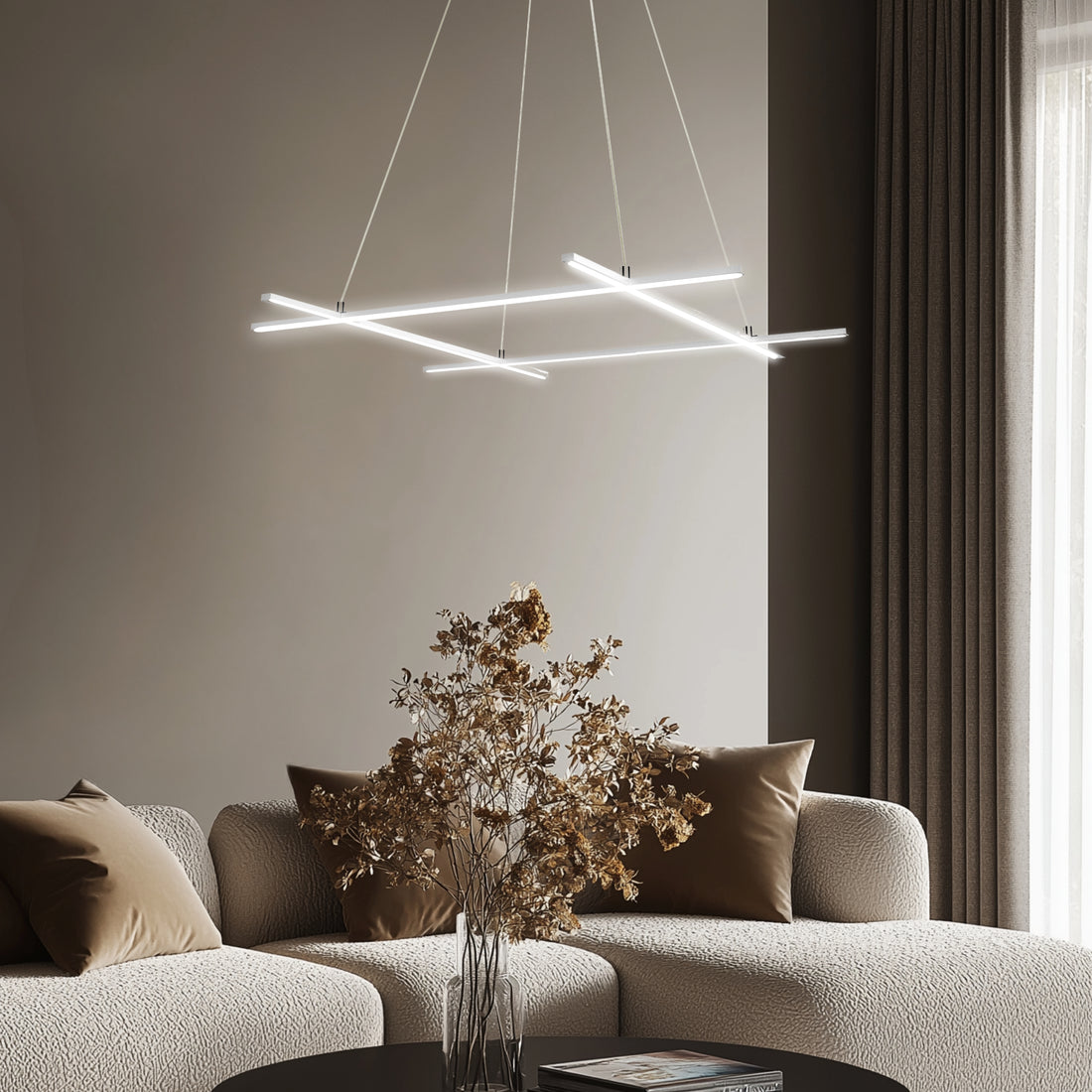 Suspension LED Acier Composite Argenté · Andros · photo 4