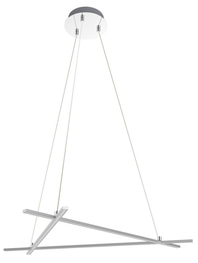 Suspension LED Acier Composite Argenté · Andros
