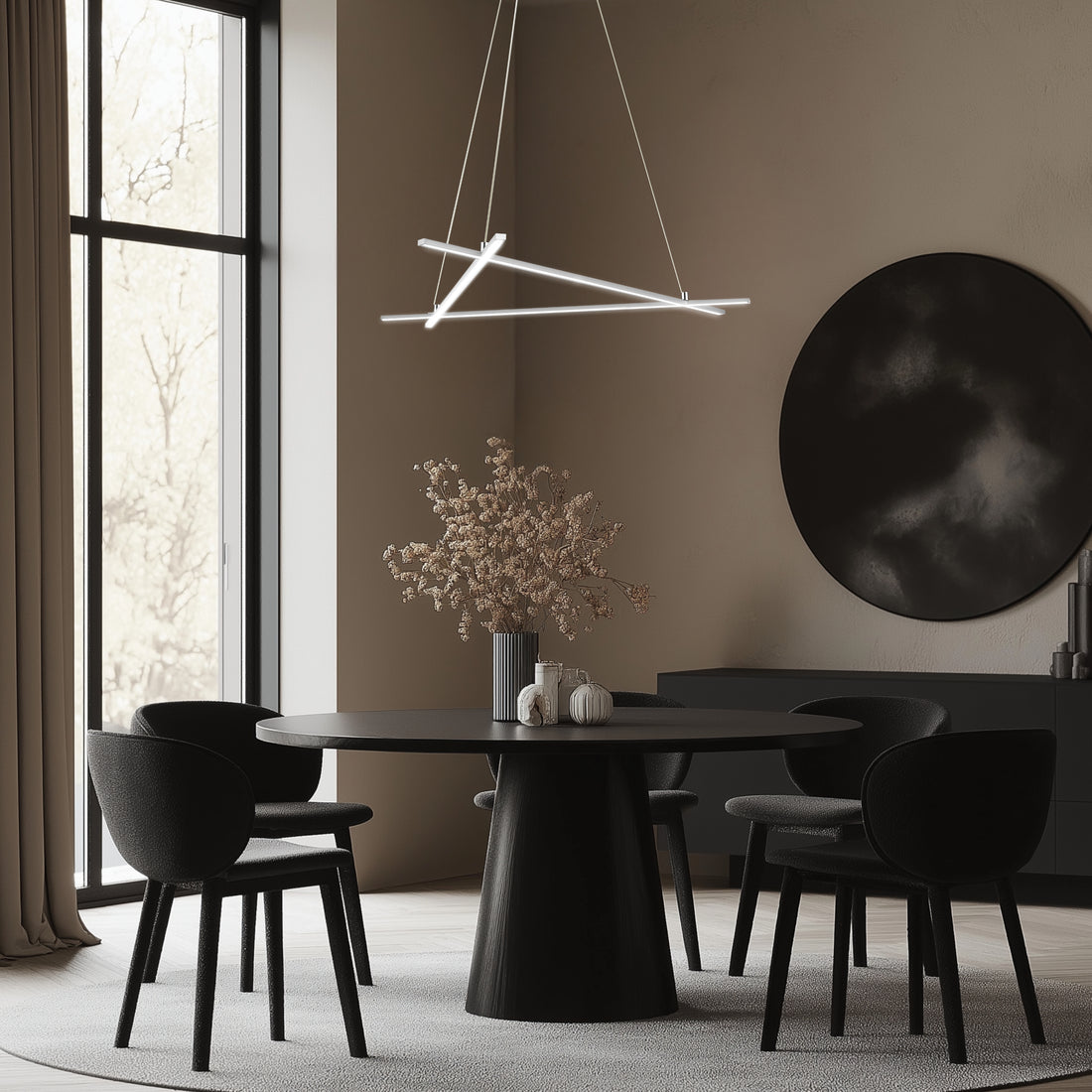 Suspension LED Acier Composite Argenté · Andros · photo 4