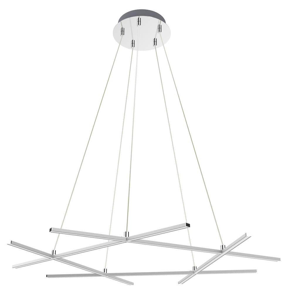 Suspension LED Acier Composite Argenté · Andros