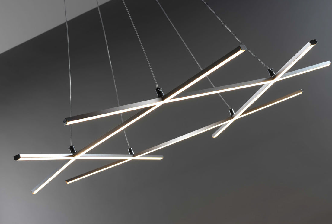 Suspension LED Acier Composite Argenté · Andros · photo 2