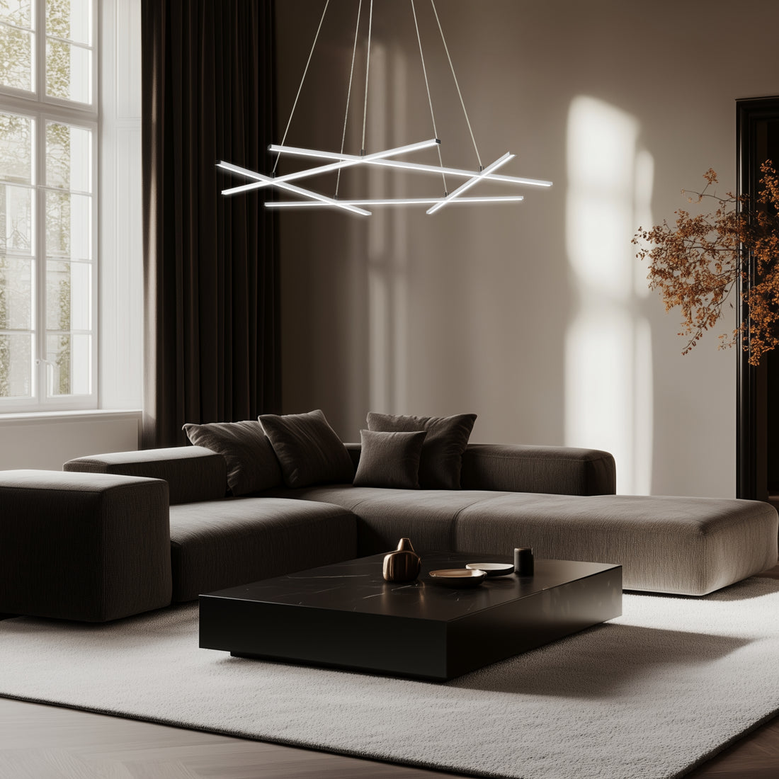 Suspension LED Acier Composite Argenté · Andros · photo 4