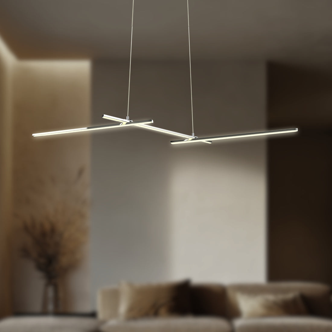 Suspension LED Métal Composite Chromé · Thasos · photo 3