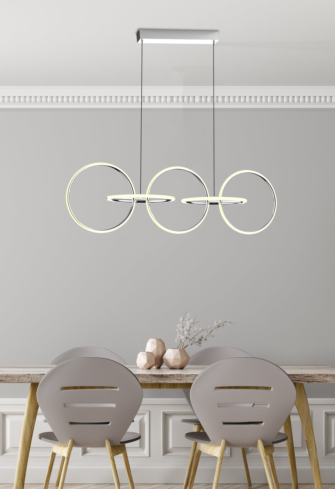 Suspension LED Acier Composite Chromé · Kos · photo 2
