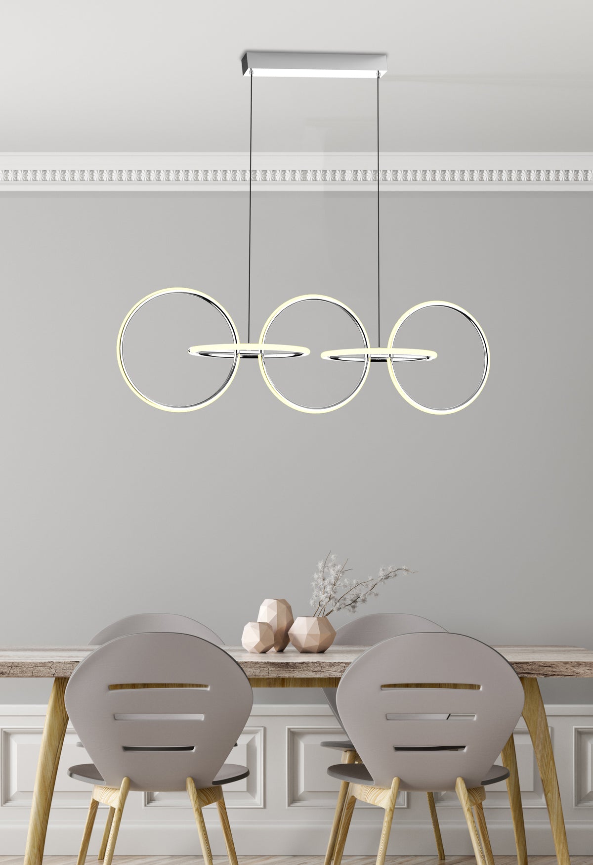 Suspension LED Acier Composite Chromé · Kos · photo 2