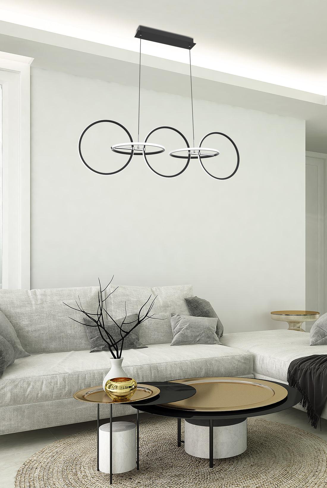 Suspension LED Acier Composite Chromé · Kos · photo 3