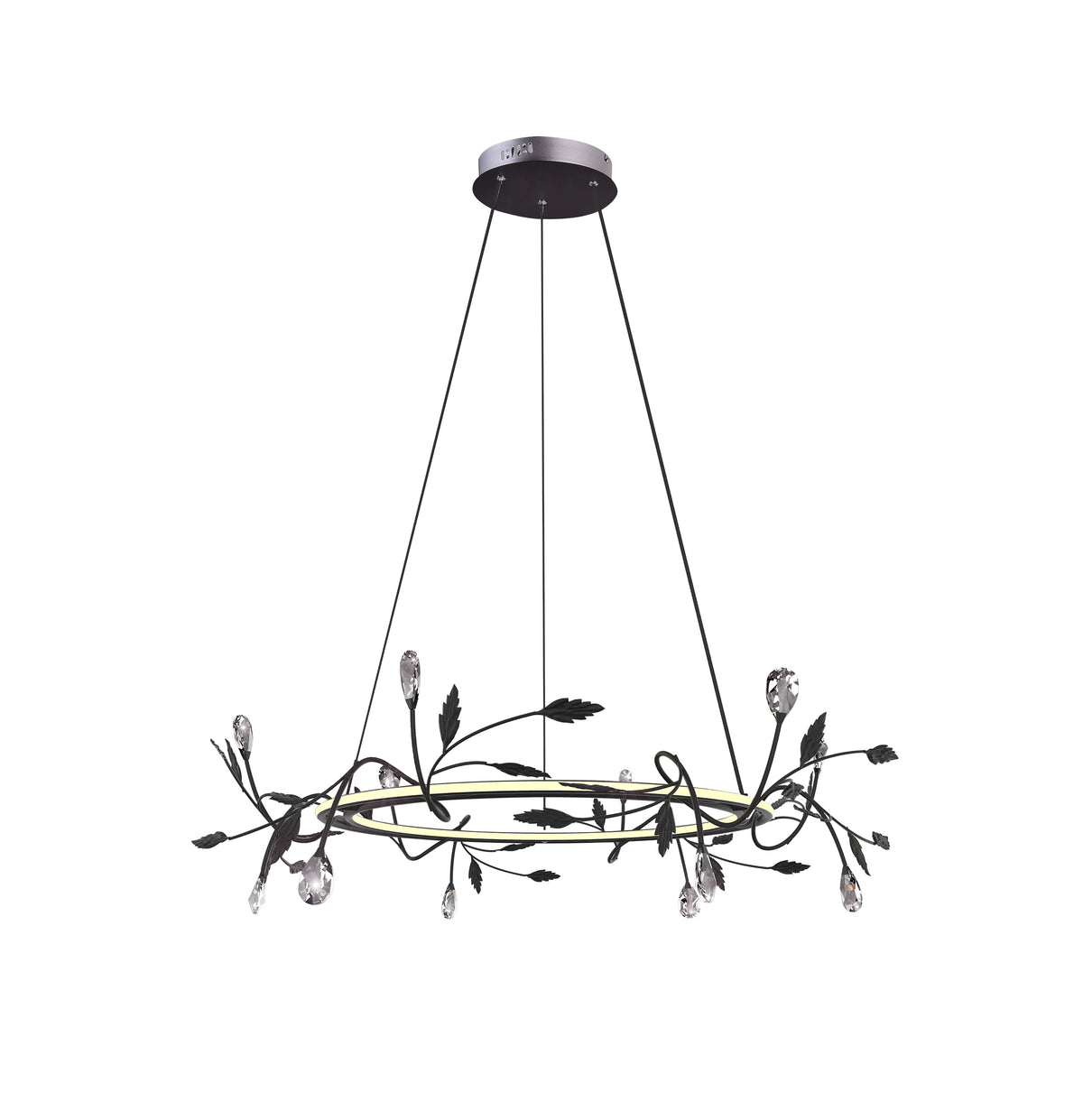 Suspension LED Acier Composite Noir · Giaros