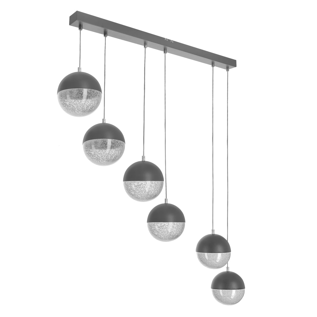 Suspension LED Métal Verre Gris · Furni