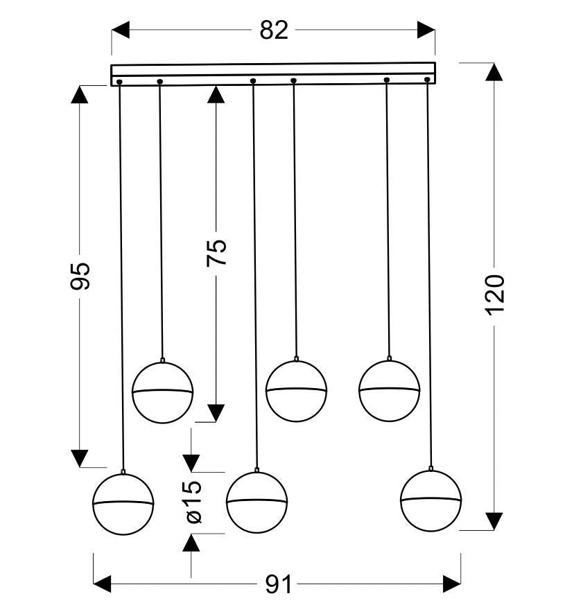 Suspension LED Métal Verre Gris · Furni · photo 4