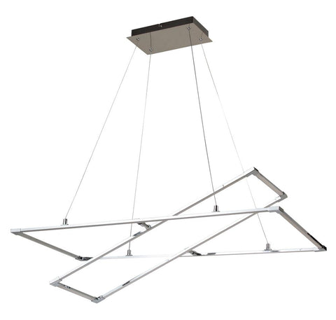 Suspension LED Acier Composite Chromé · Kseros