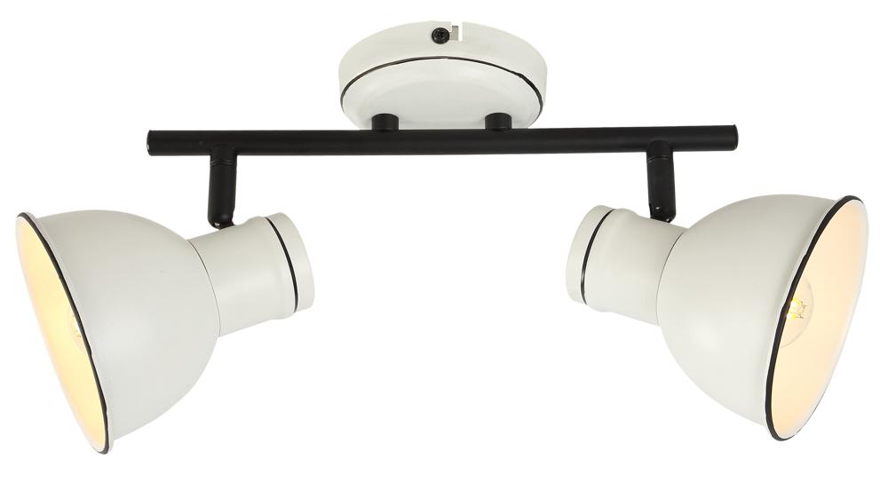 Plafonnier 2 Lampes Acier Blanc et Noir · Zumba