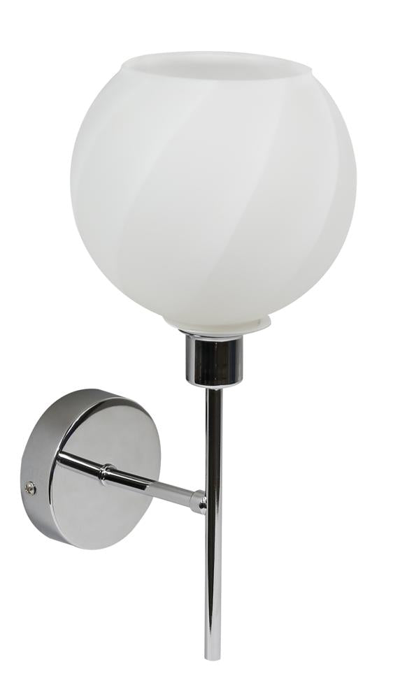 Applique murale Acier Verre Chromé Blanc · Raul