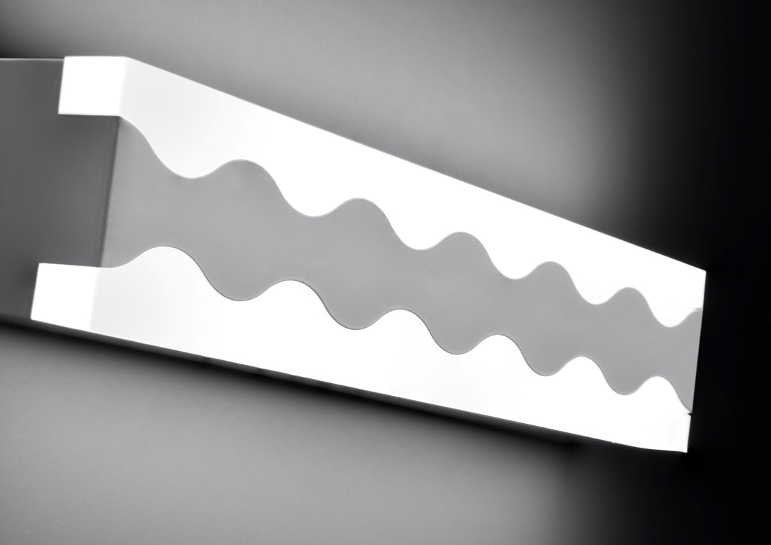 Applique murale LED Acier Composite Blanc · Front · photo 2