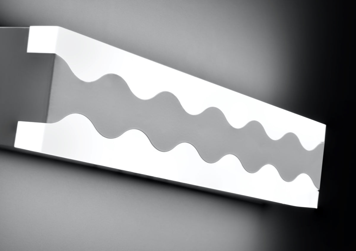Applique murale LED Acier Composite Blanc · Front · photo 2