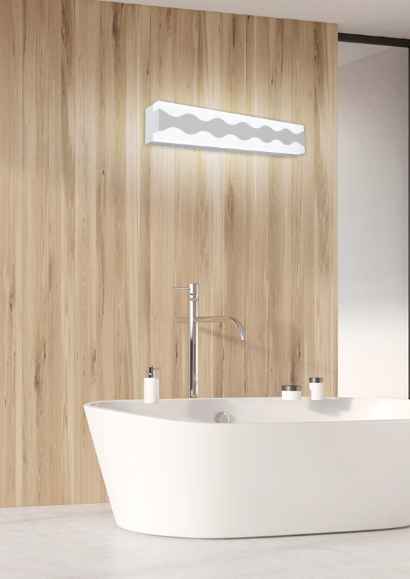 Applique murale LED Acier Composite Blanc · Front · photo 3