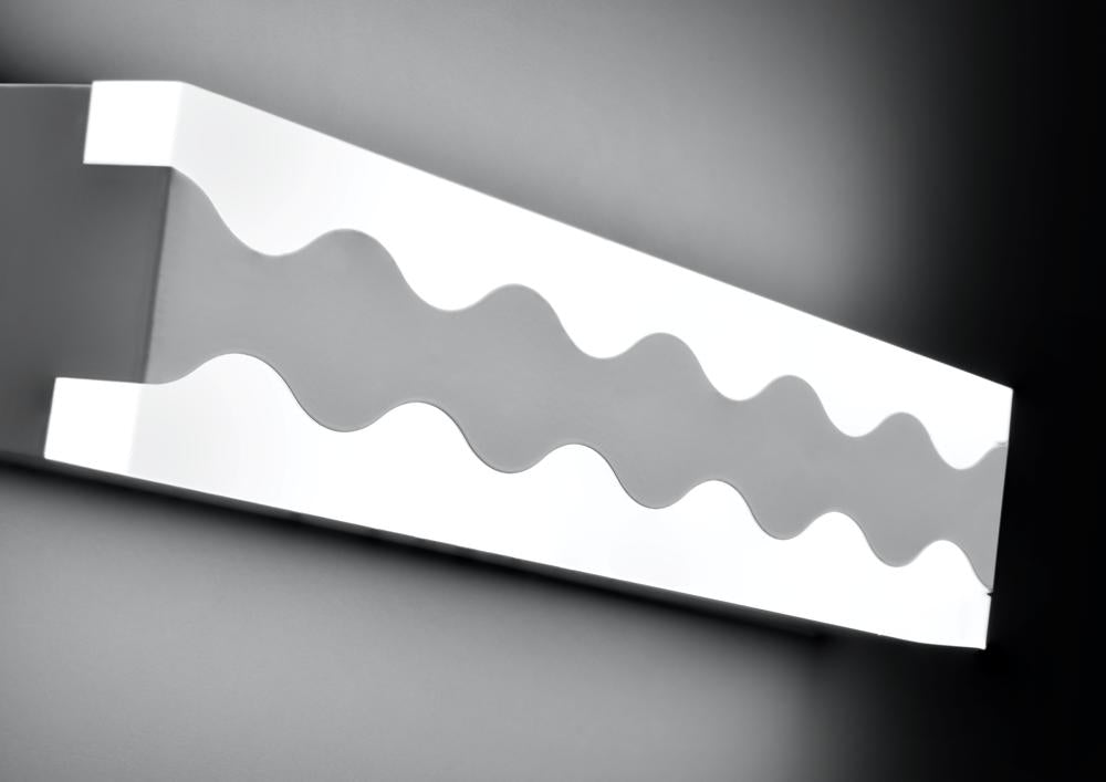 Applique murale LED Acier Composite Blanc · Front · photo 4