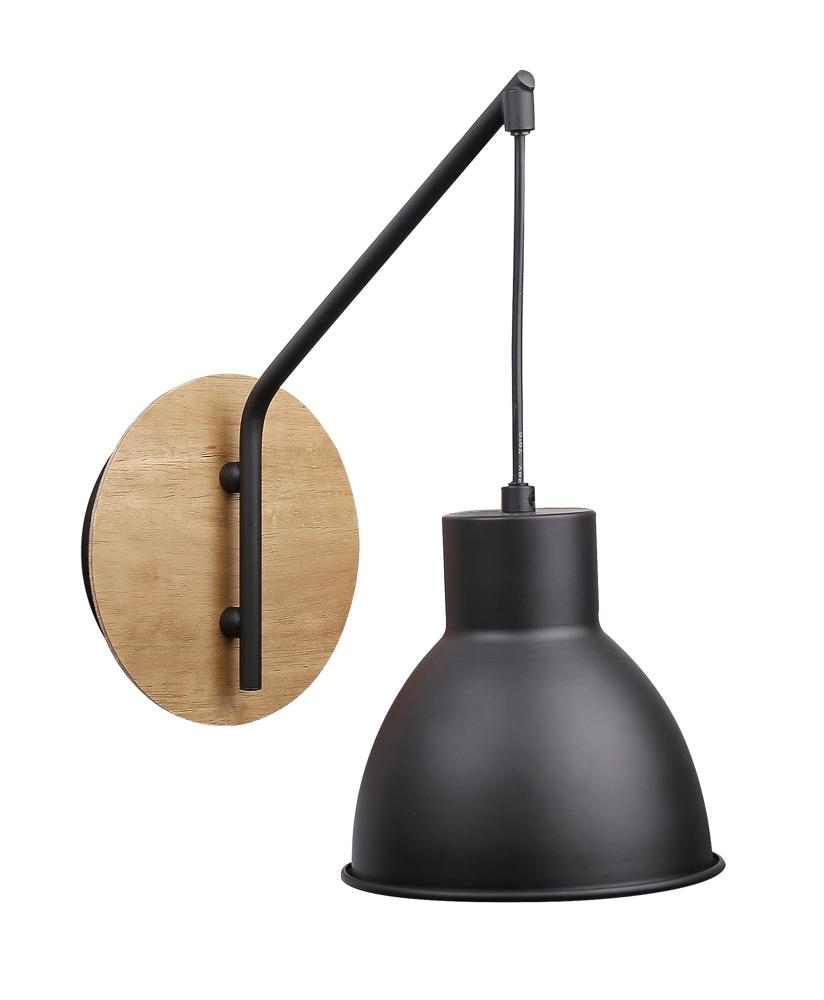 Applique murale Acier Bois Noir · Vario