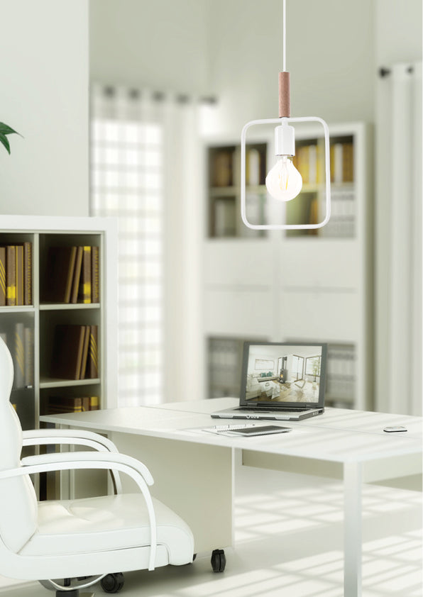 Suspension Métal Bois Blanc · Frame · photo 2