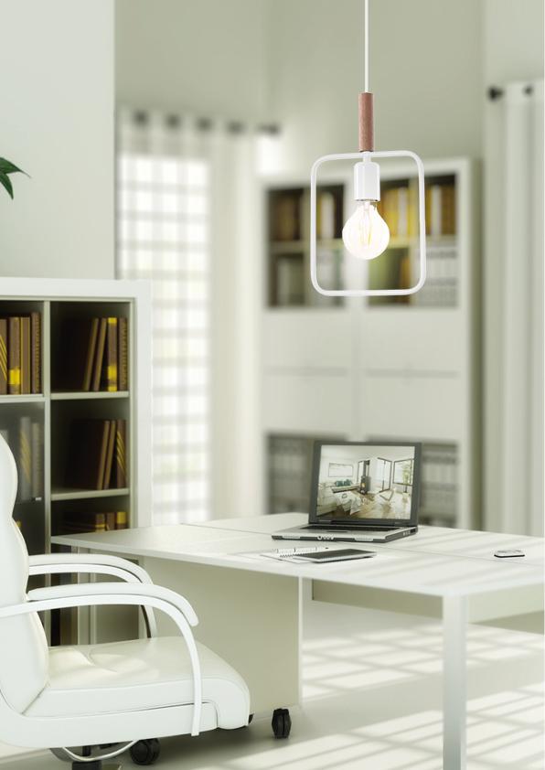 Suspension Métal Bois Blanc · Frame · photo 3