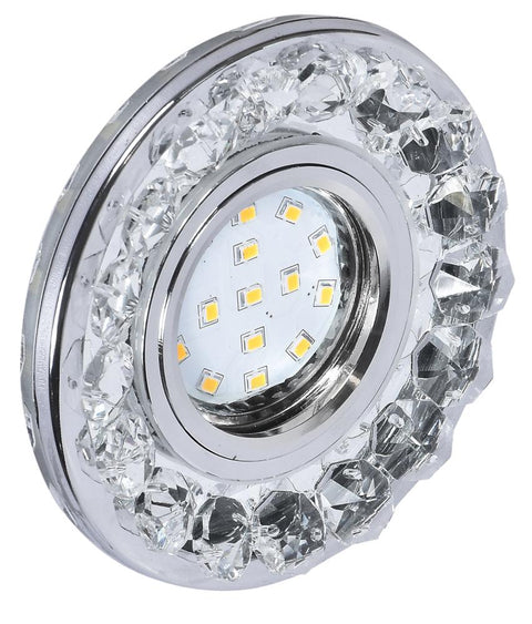 Spot LED Acier Verre Cristal Chromé