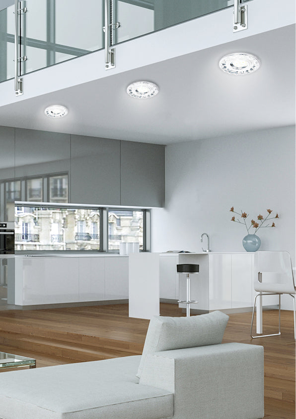 Spot LED Acier Verre Cristal Chromé · photo 2
