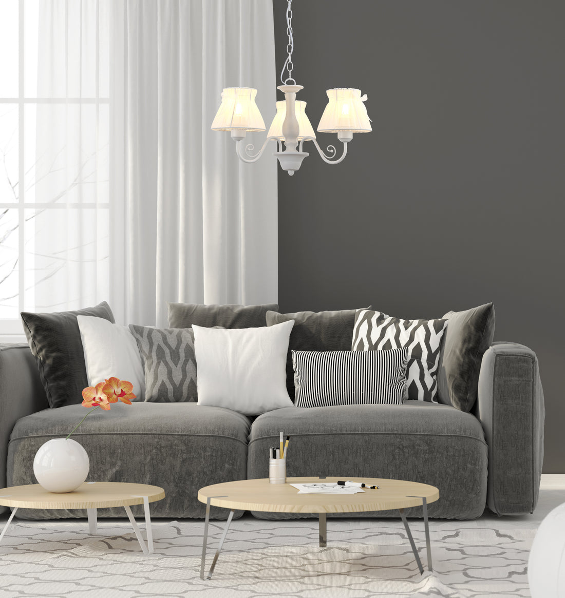 Suspension Acier Blanc E14 · Zefir · photo 2