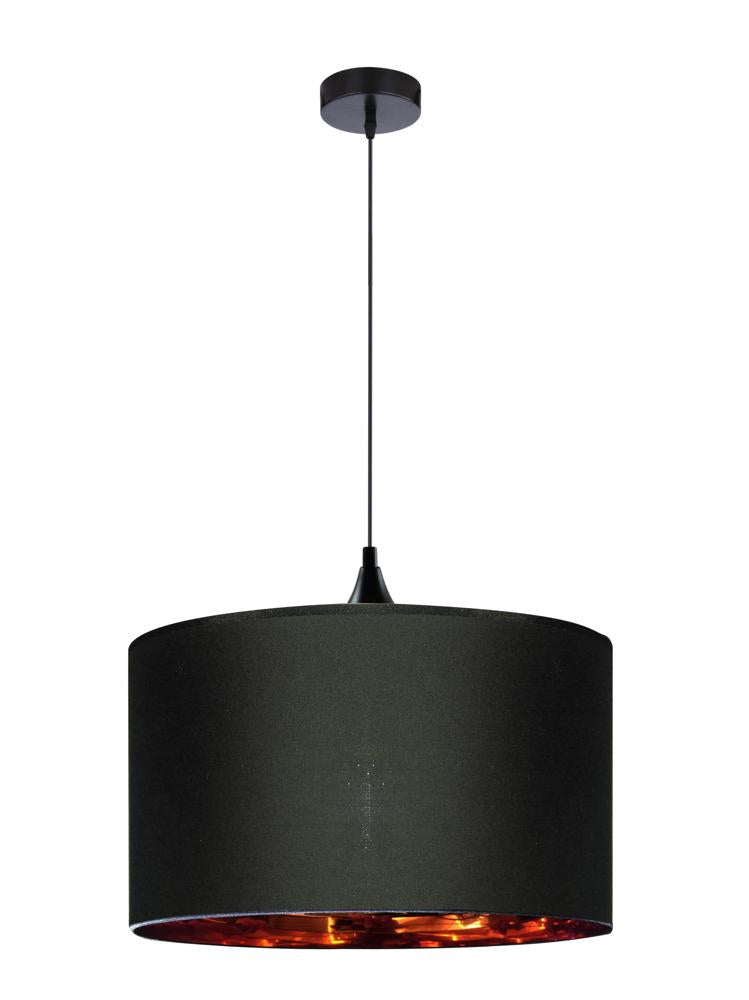 Suspension Métal Tissu Noir · Long