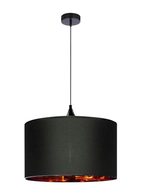 Suspension Métal Tissu Noir · Long