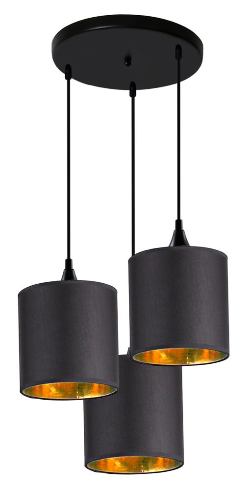 Suspension Métal Tissu Noir · Long