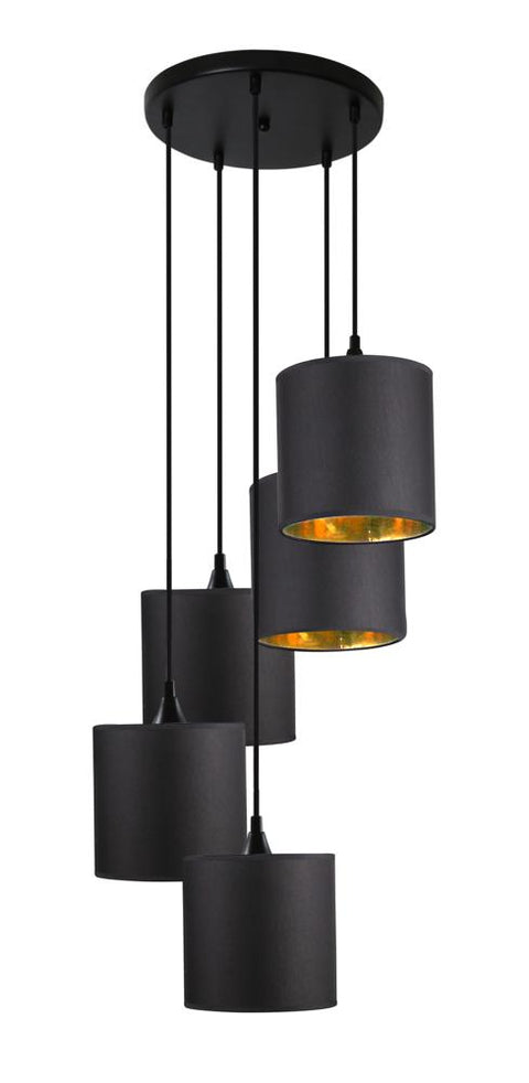 Suspension Métal Tissu Noir · Long