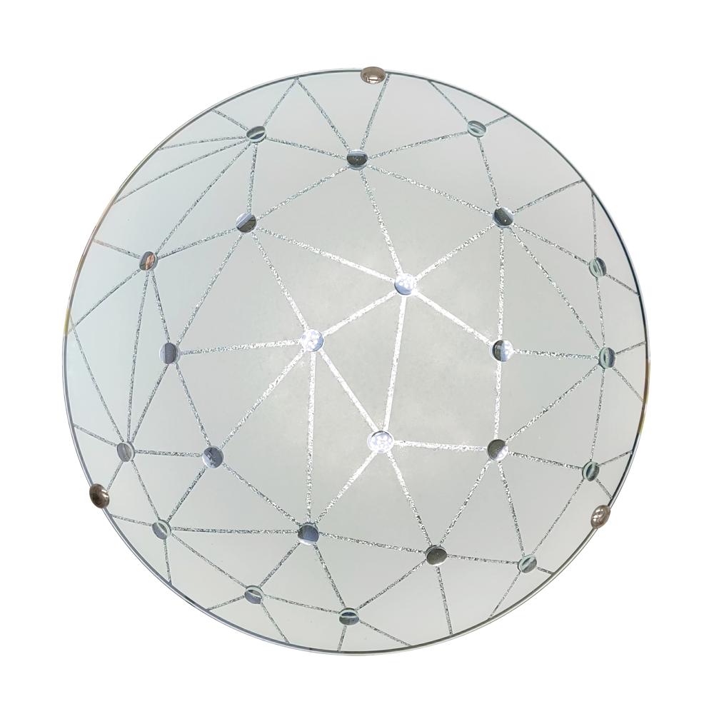 Plafonnier Acier Verre Blanc · Rock