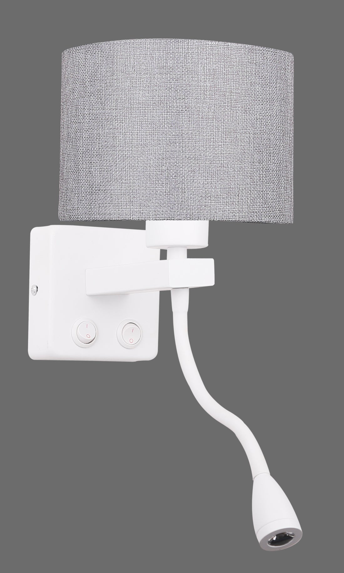 Applique murale 2 Lampes LED Acier Tissu Blanc · Polo · photo 2