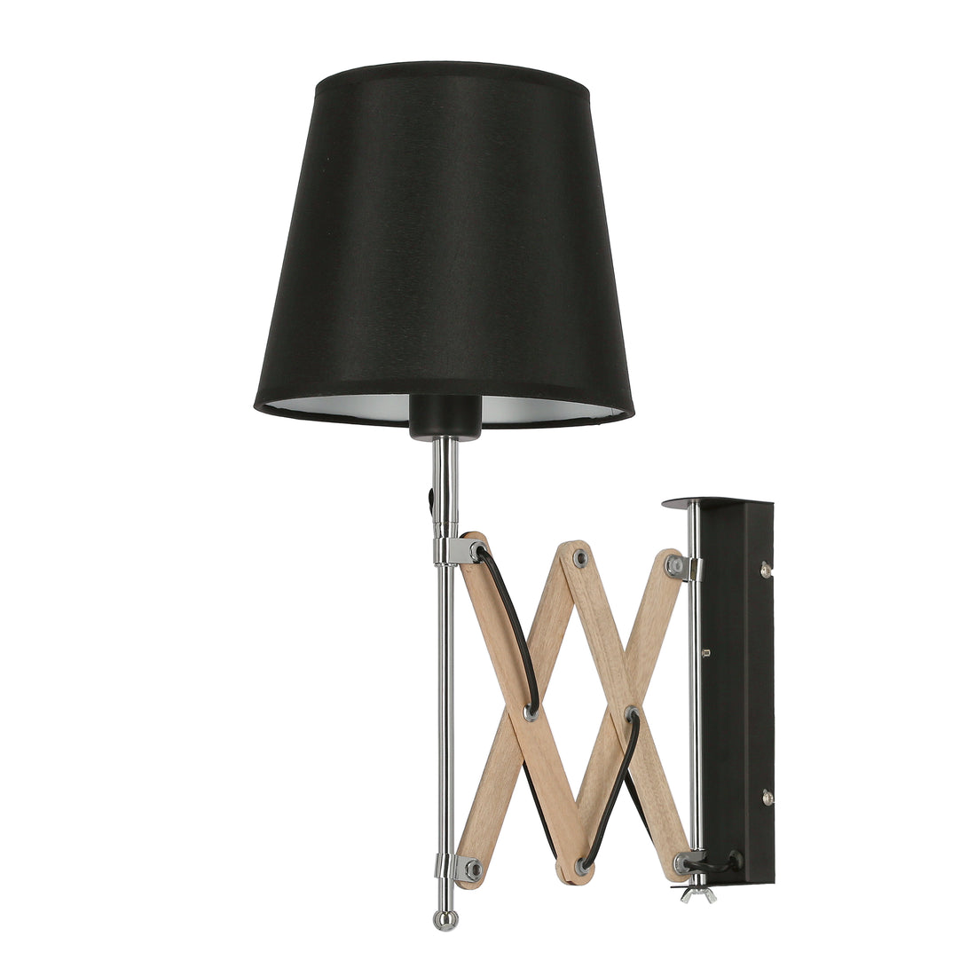 Applique murale Acier Tissu Bois Noir · Mito