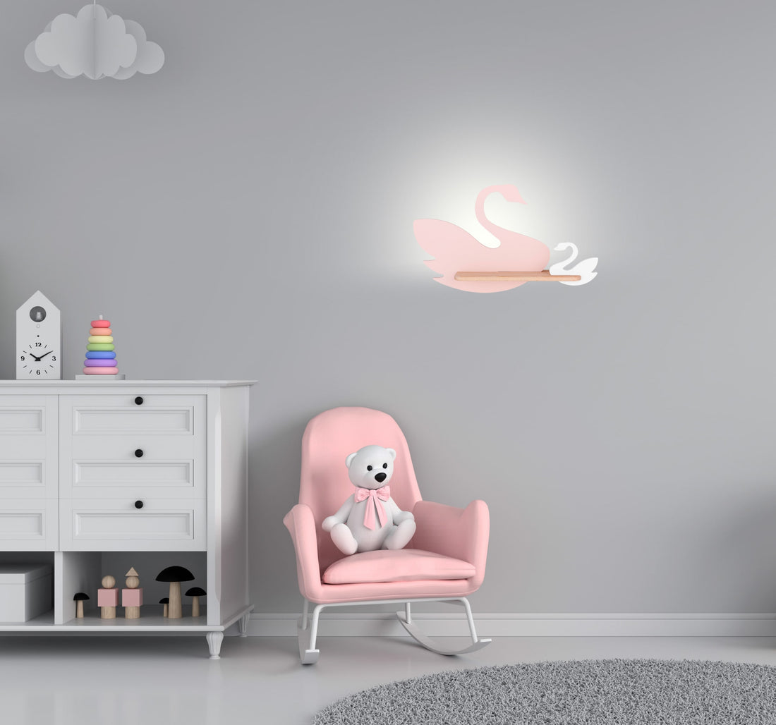 Applique murale LED Bois Rose Blanc · Swan · photo 2