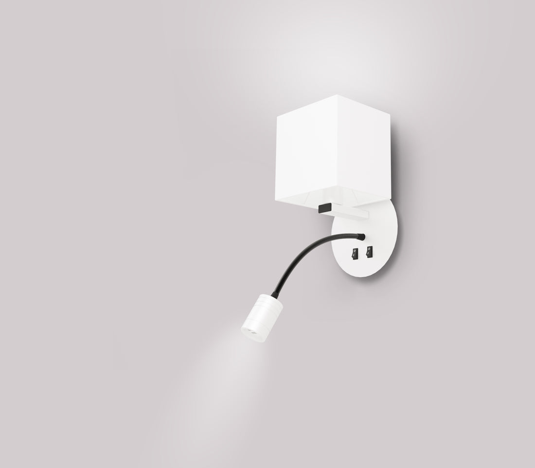 Applique murale 2 Lampes LED Acier Tissu Blanc · Magnum · photo 2