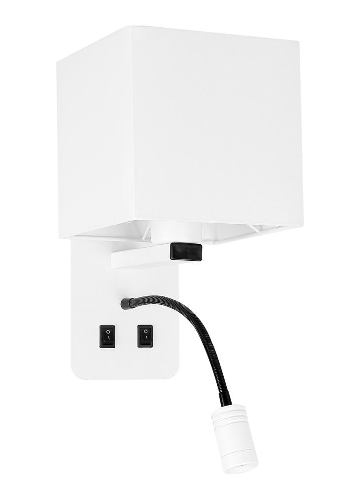 Applique murale 2 Lampes LED Acier Tissu Blanc · Magnum