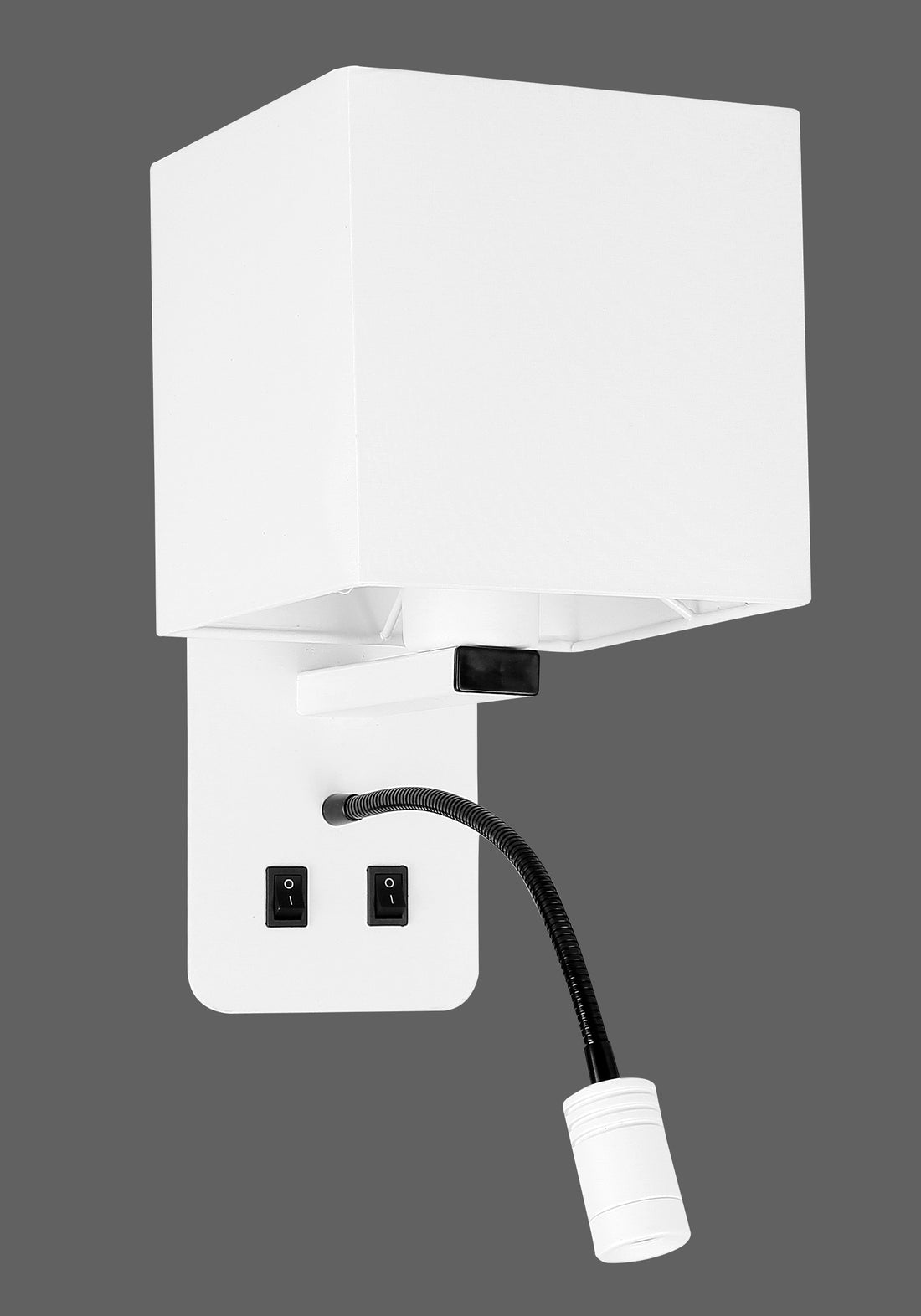 Applique murale 2 Lampes LED Acier Tissu Blanc · Magnum · photo 3