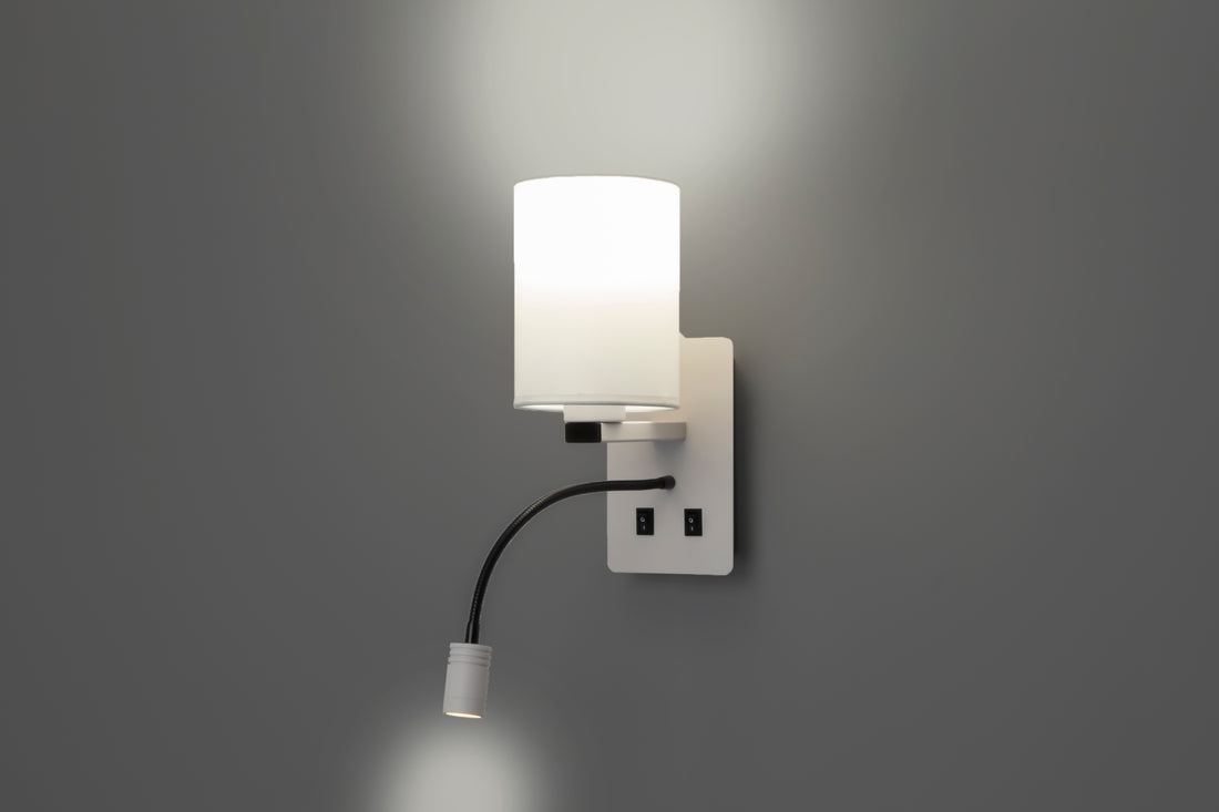 Applique murale 2 Lampes LED Acier Tissu Blanc · Magnum · photo 3