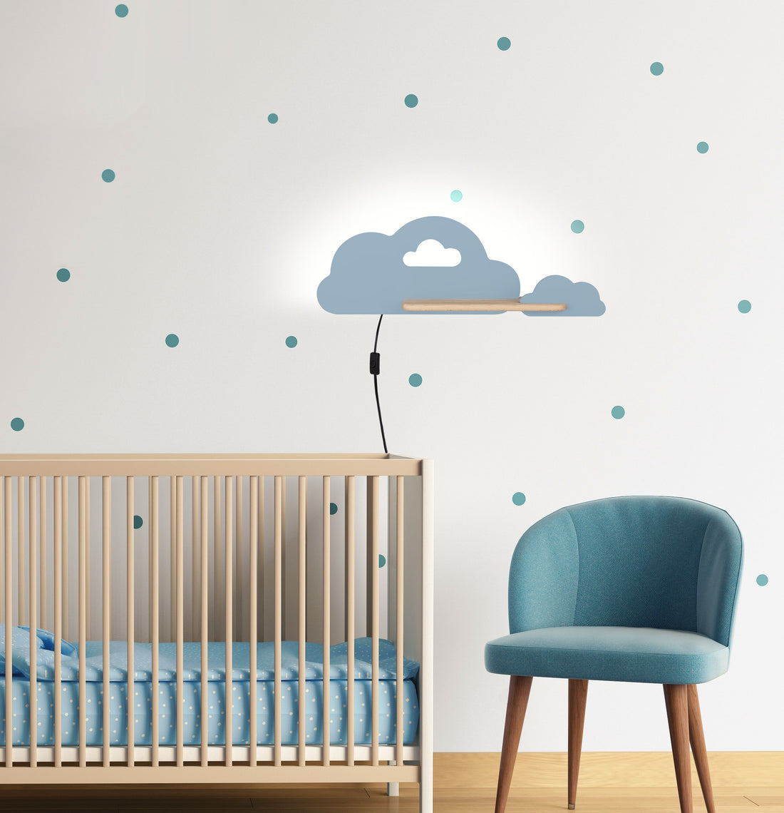 Applique murale LED Bois Bleu · Cloud · photo 2