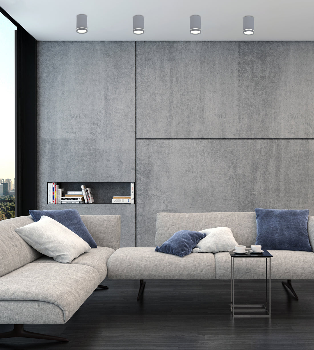 Plafonnier LED Composite Gris · photo 2